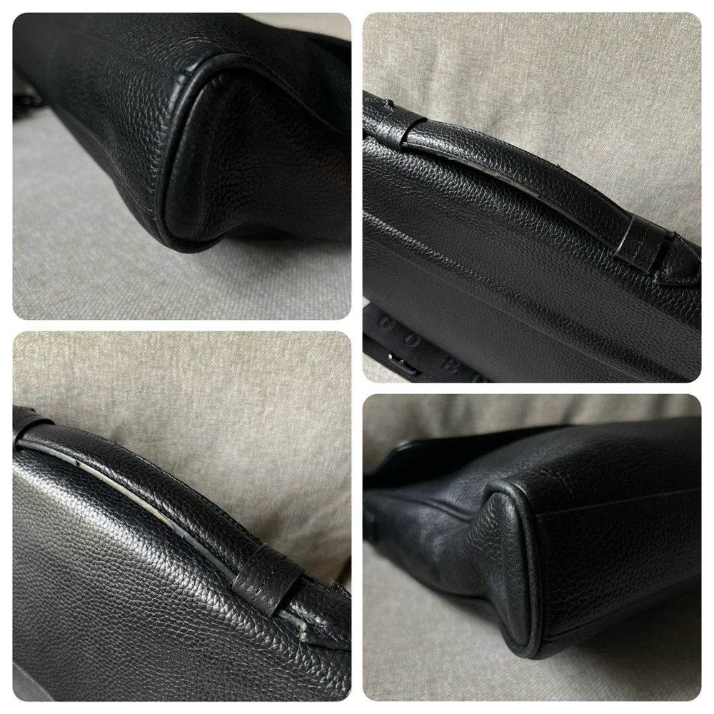 HUGO BOSS Black Leather Messenger Laptop Men's Bag - Picture 16 of 16